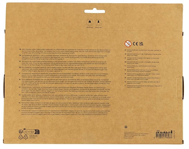 Produktbild 3 för Textiltuschpennor Standardfärger spets 2,3 & 3,6 mm 20 st Creativ Company