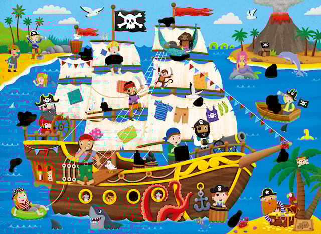 Produktbild 2 för Magiskt Pussel Piratskepp Galt