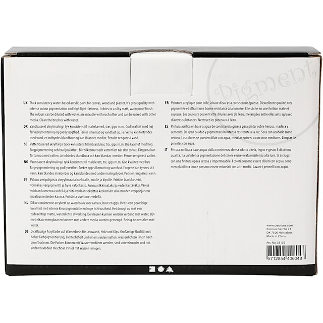 Produktbild 4 för Akrylfärg, naturfärger, halvblank, mixade färger, 5x75 ml/ 1 förp.