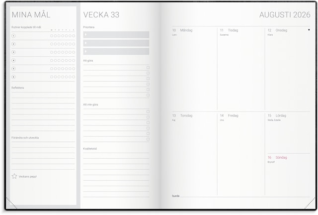Produktbild 4 för Kalender 2026 Goal Planner Svart Burde