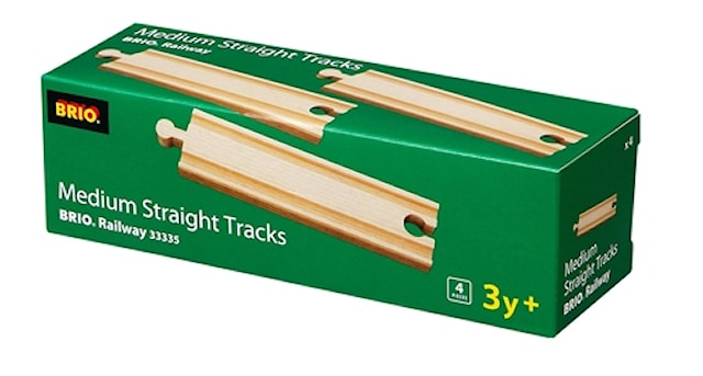Tuotekuva 2 - Keskipitkät suorat kiskot, Brio-puurautatie