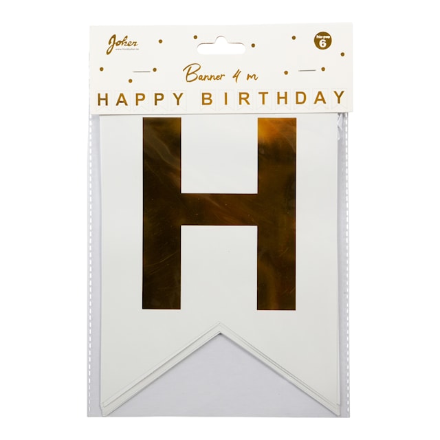Tuotekuva 2 - Flag Banner Happy Birthday White