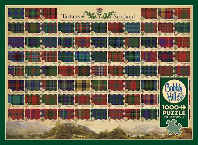 Produktbilde 1 for Puslespill Tartans of Scotland 1000 brikker, Cobble Hill