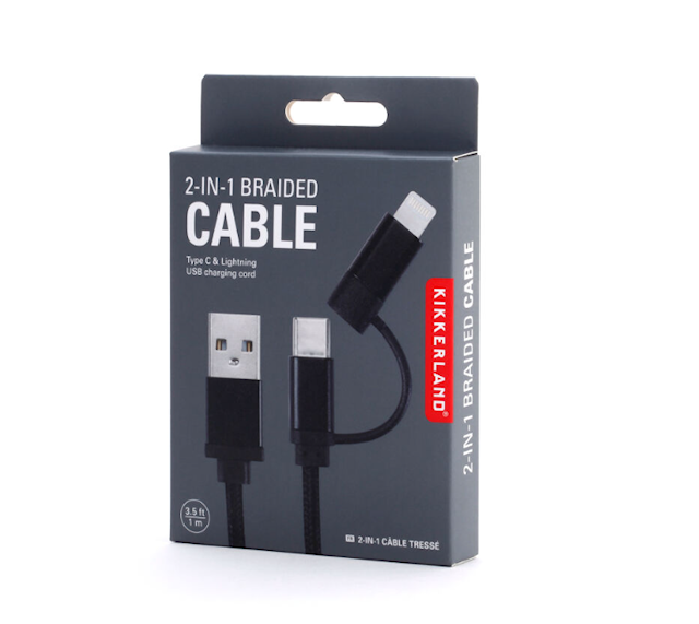 Produktbild 3 för 2 in 1 Phone Cable Kikkerland