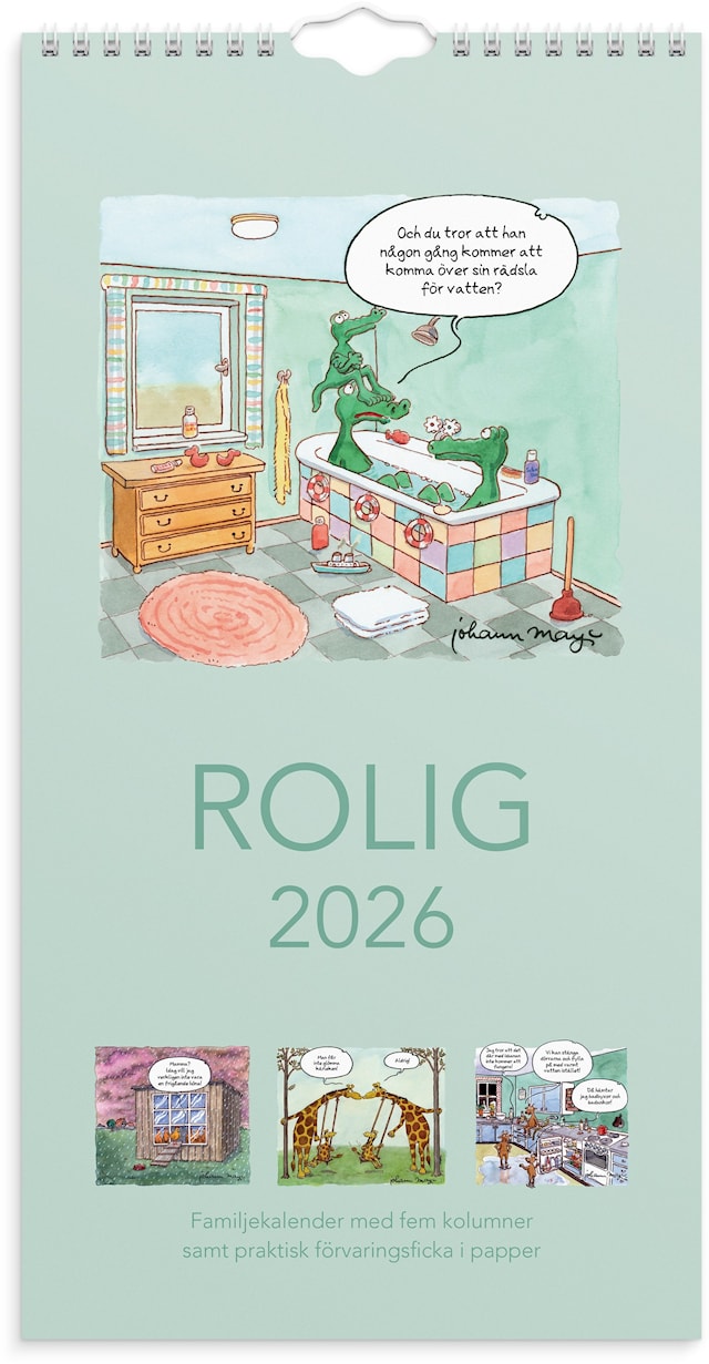 Produktbild 1 för Familjekalender 2026 Rolig 220x430 mm Burde