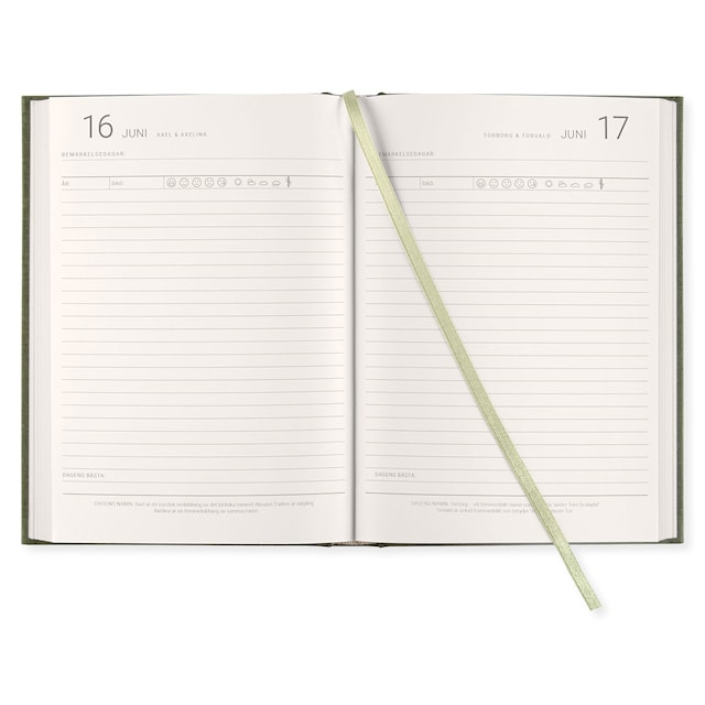 Produktbild 5 för 1-Års Dagbok A5 Khaki Green Paperstyle