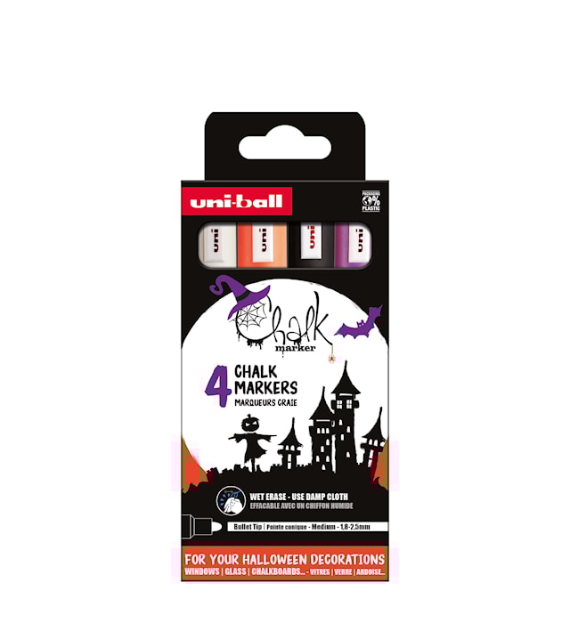Tuotekuva 10 - Posca Chalk markers Halloween 4-pack Uni-ball