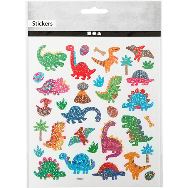 Produktbild 2 för Klistermärken Dinosaurier 15x16,5 cm 1 ark