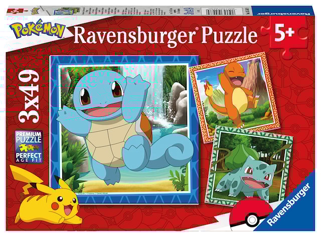 Tuotekuva 1 - Pokémon Palapelit 3x49 palaa Ravensburger