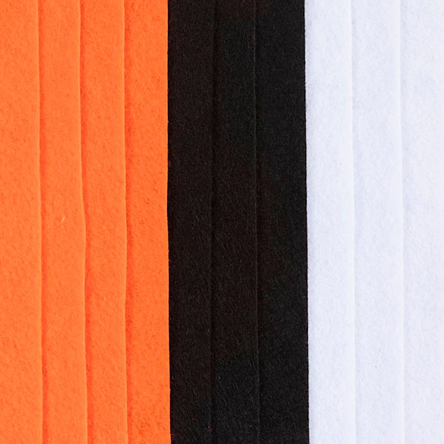 Produktbild 5 för Hobbyfilt A4 tjocklek 2 mm Halloweenfärger 10 ark