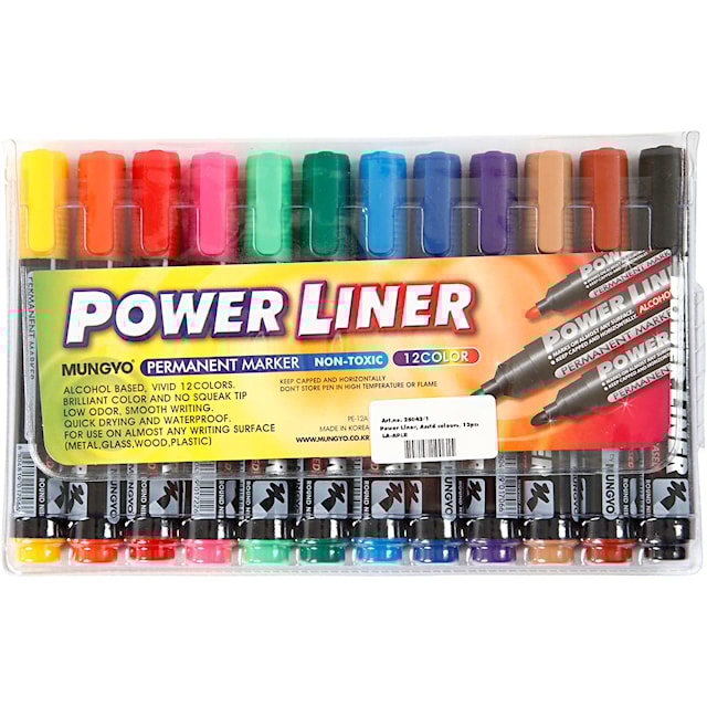 Tuotekuva 2 - Power Liner, paksuus 1,5-3 mm, värilajitelma, 12 kpl/ 1 pkt