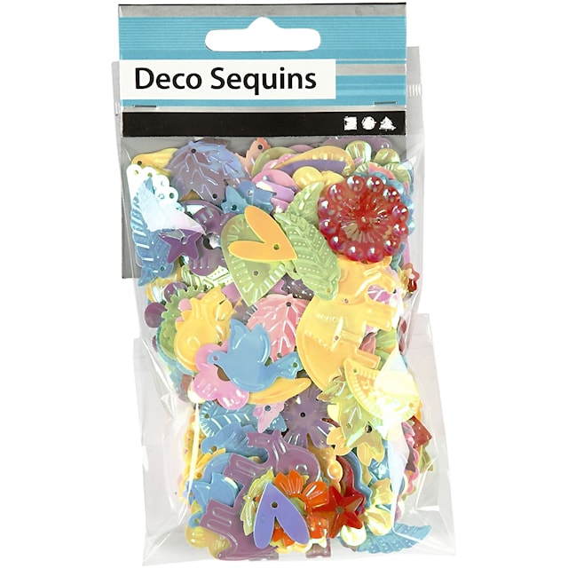 Tuotekuva 2 - Paljetit, koko 15-45 mm, helmiäisvärit, 30 g/ 1 pkt