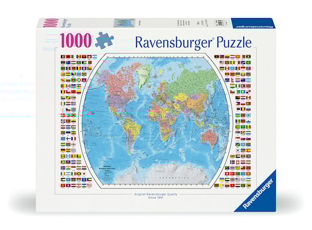Tuotekuva 1 - Political World Map Palapelit 1000 palaa, Ravensburger