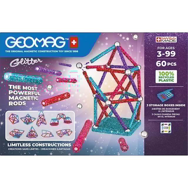 Tuotekuva 10 - Geomag Glitter Recycled 60 delar