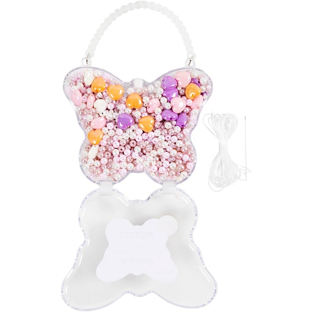 Produktbilde 6 for Voksperler, hullstr. 1,3-2,5 mm, ca. 1800+ stk., pastellorange, soft rosa, lys lilla, perlemor, 127 g, 1 pk.