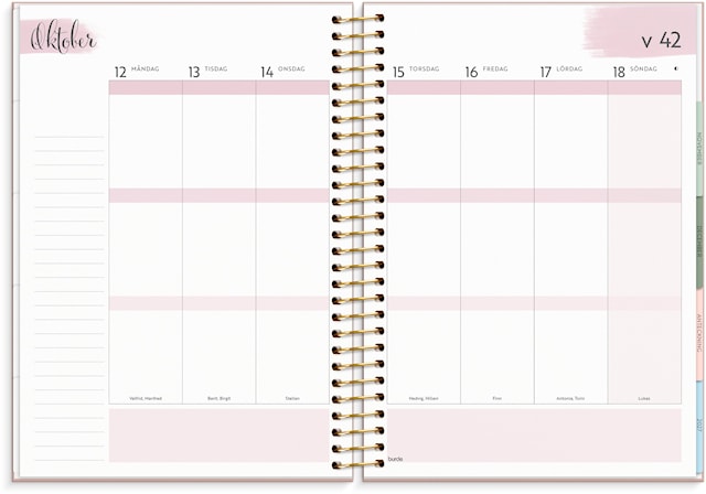 Produktbild 2 för Kalender 2026 C5 Life Organizer Rosa Burde