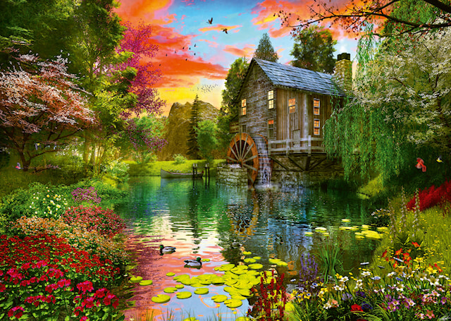 Produktbilde 2 for The watermill Puslespill 1000 brikker Schmidt