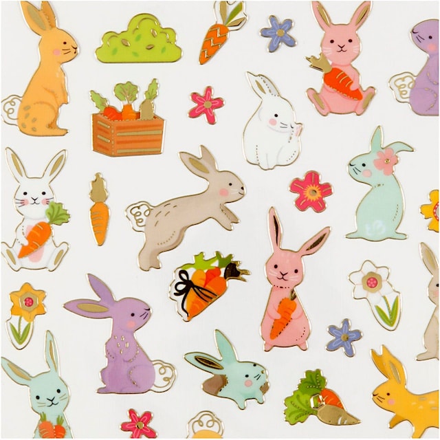 Produktbild 4 för Klistermärken Kaniner 1 ark Creativ Company