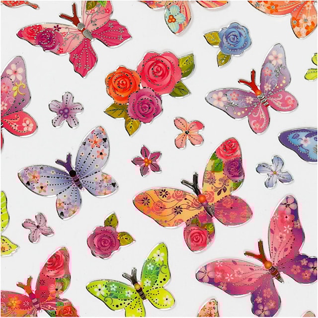 Tuotekuva 3 - Tarrat, Perhoset, arkki 15x16,5 cm, 1 ark