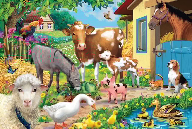 Tuotekuva 2 - Maatilan Eläimet Palapeli 60 Palaa Schmidt