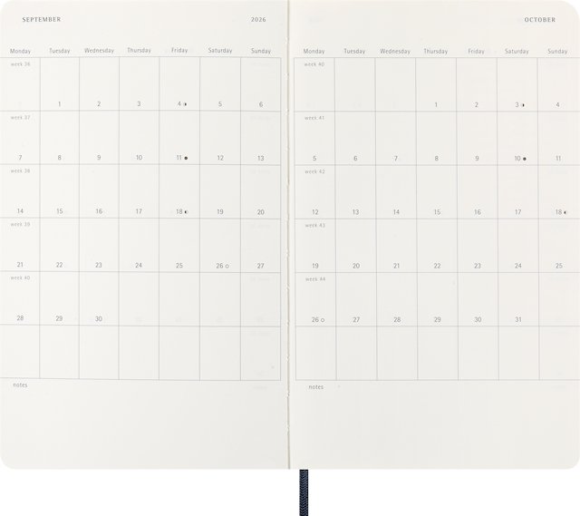 Produktbild 3 för Kalender 2026 Classic Soft 12M Daily Large Sapphire Blue Moleskine