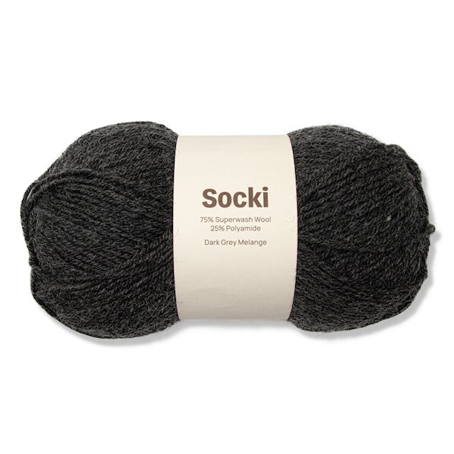Socki Garn Ensfarget Ullmiks 100 g Dark Grey A048 Adlibris