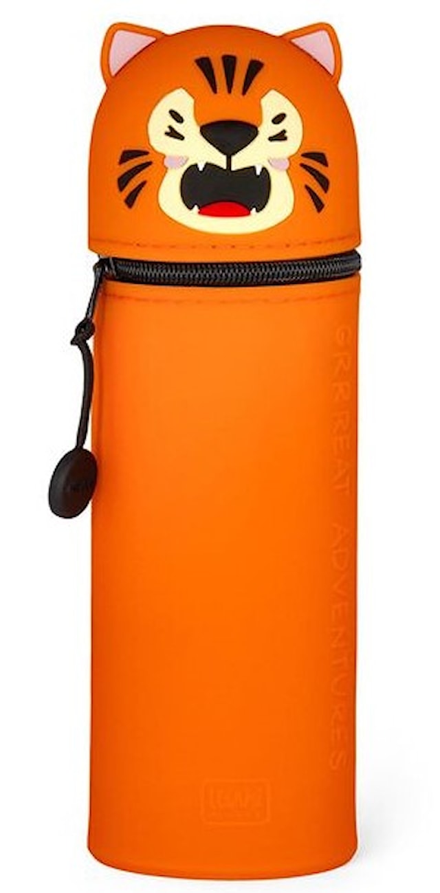 Produktbild 1 för Pennfodral Tiger Av Silikon Med Dragkedja 18,5 cm Kawaii