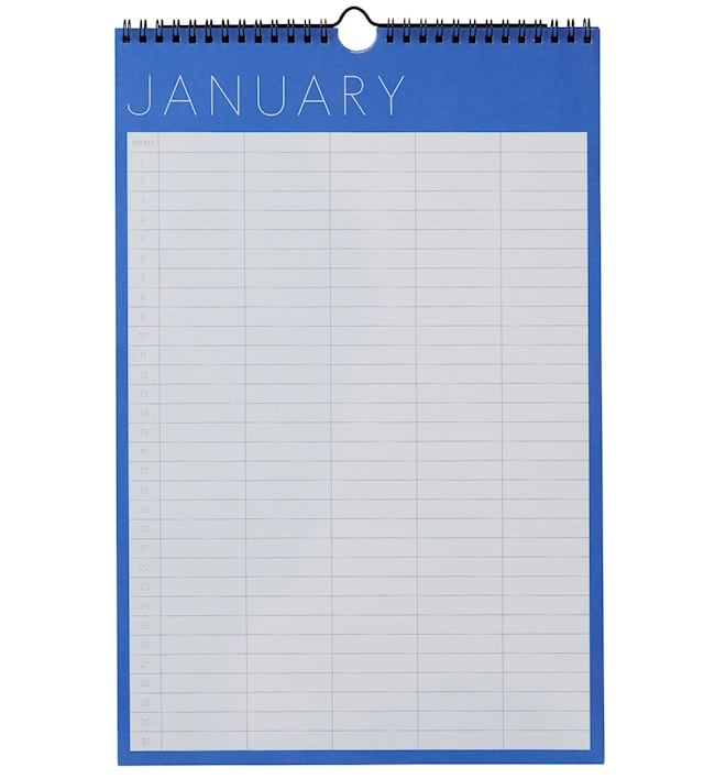 Produktbild 1 för Monthly Planner Blue, Odaterad, Design Letters