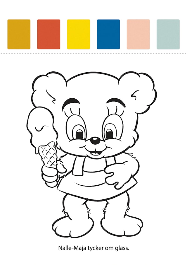 Produktbild 2 för Målarbok Bamse "Min första målarbok" med vattenfärger och pensel