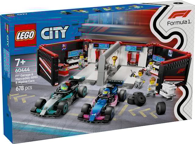 Produktbild 1 för F1® garage & Mercedes-AMG & Alpine bilar LEGO® City (60444)