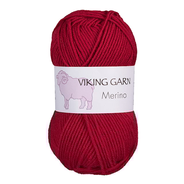 Viking Merino Garn 50 g Mørk rød 860 Viking Garn
