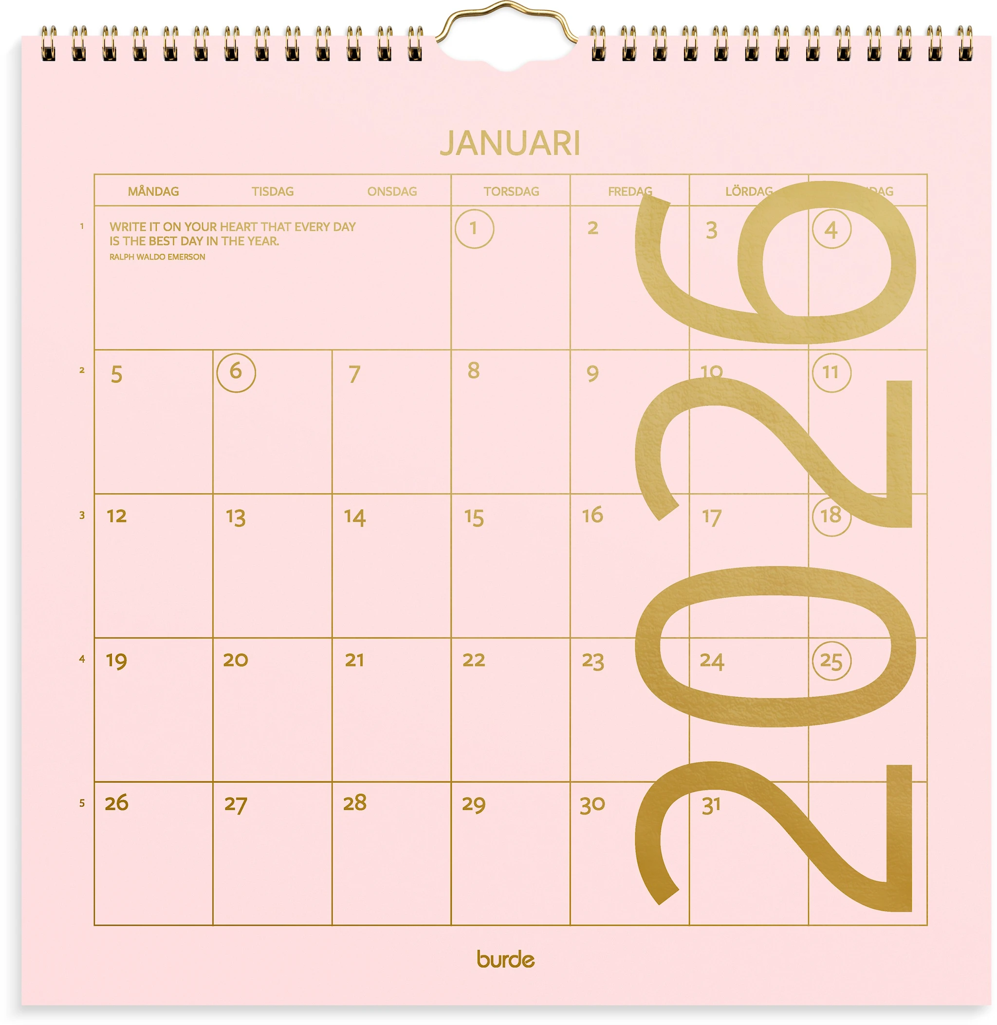 Produktbilde for Väggkalender 2026 Color 300x300 mm Burde