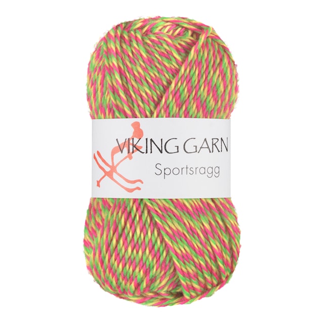 Sportsragg Garn Ullmix 50 g Multi neon 558 Viking Garn