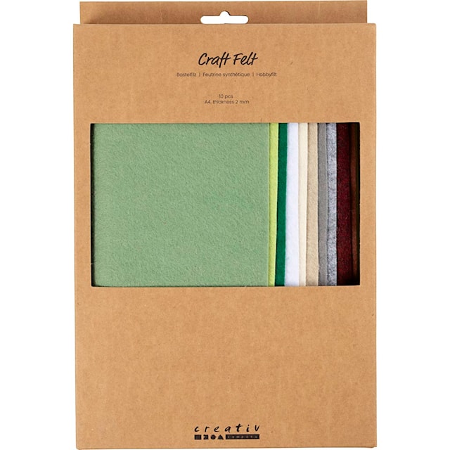 Produktbilde 4 for Hobbyfilt, A4, ark 210x297 mm, tykkelse 2 mm, natur, 10 stk./ 1 pk.