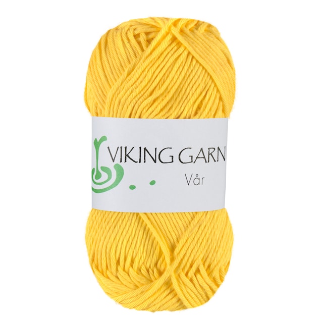Vår Bomull 50 g Stark gul 441 Viking Garn