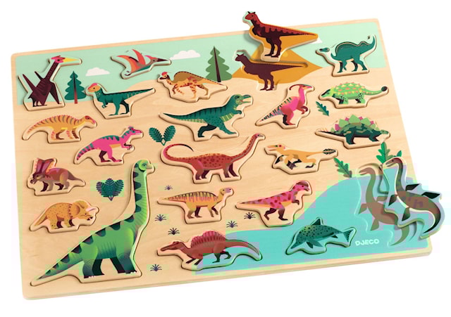 Tuotekuva 3 - Puupalapeli Dino 22 Palaa Dinosauruksia Djeco