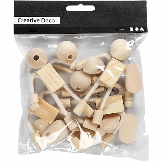 Produktbild 2 för Träfigurer Elastiska 12 cm Olika Träslag 4 Set