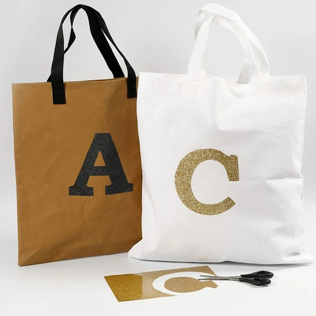 Produktbild 4 för Stryktyg Iron-on A5 Svart Glitter 1 ark