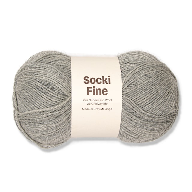 Socki Fine 100 g Medium Grey Melange A046 Adlibris