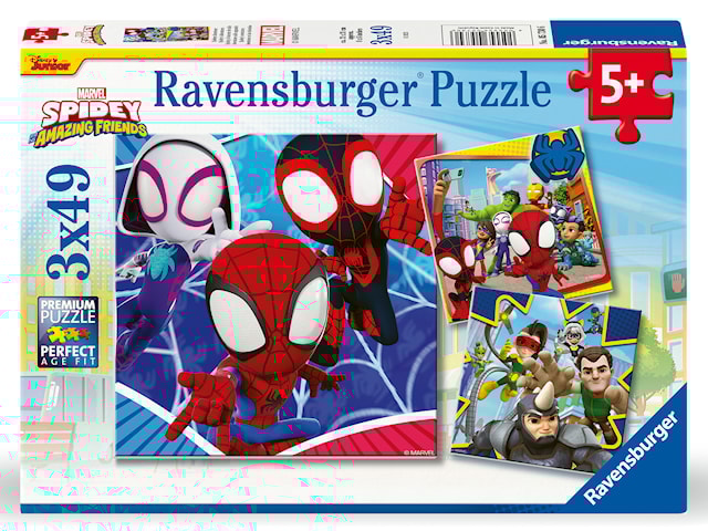 Produktbild 1 för Pussel Spidey's Adventures 3x49 bitar, Ravensburger