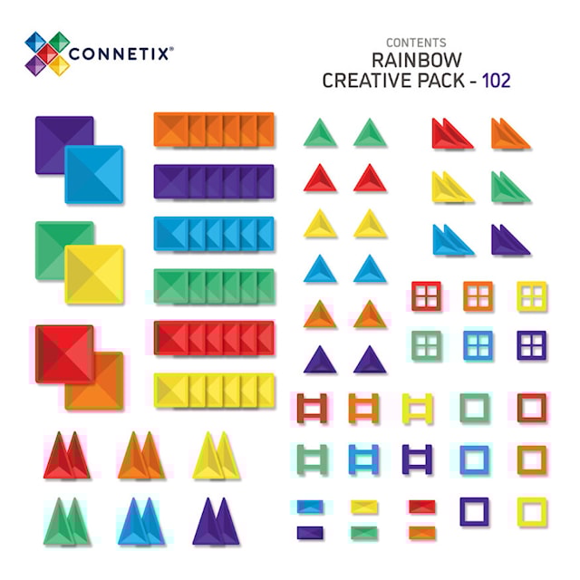 Produktbild 2 för Connetix Rainbow Creative 102 Delar