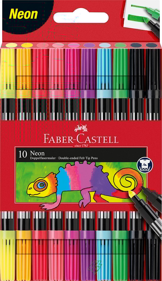 Produktbilde 1 for Tusjpenner med dobbeltspiss Neon 10-pack Faber Castell