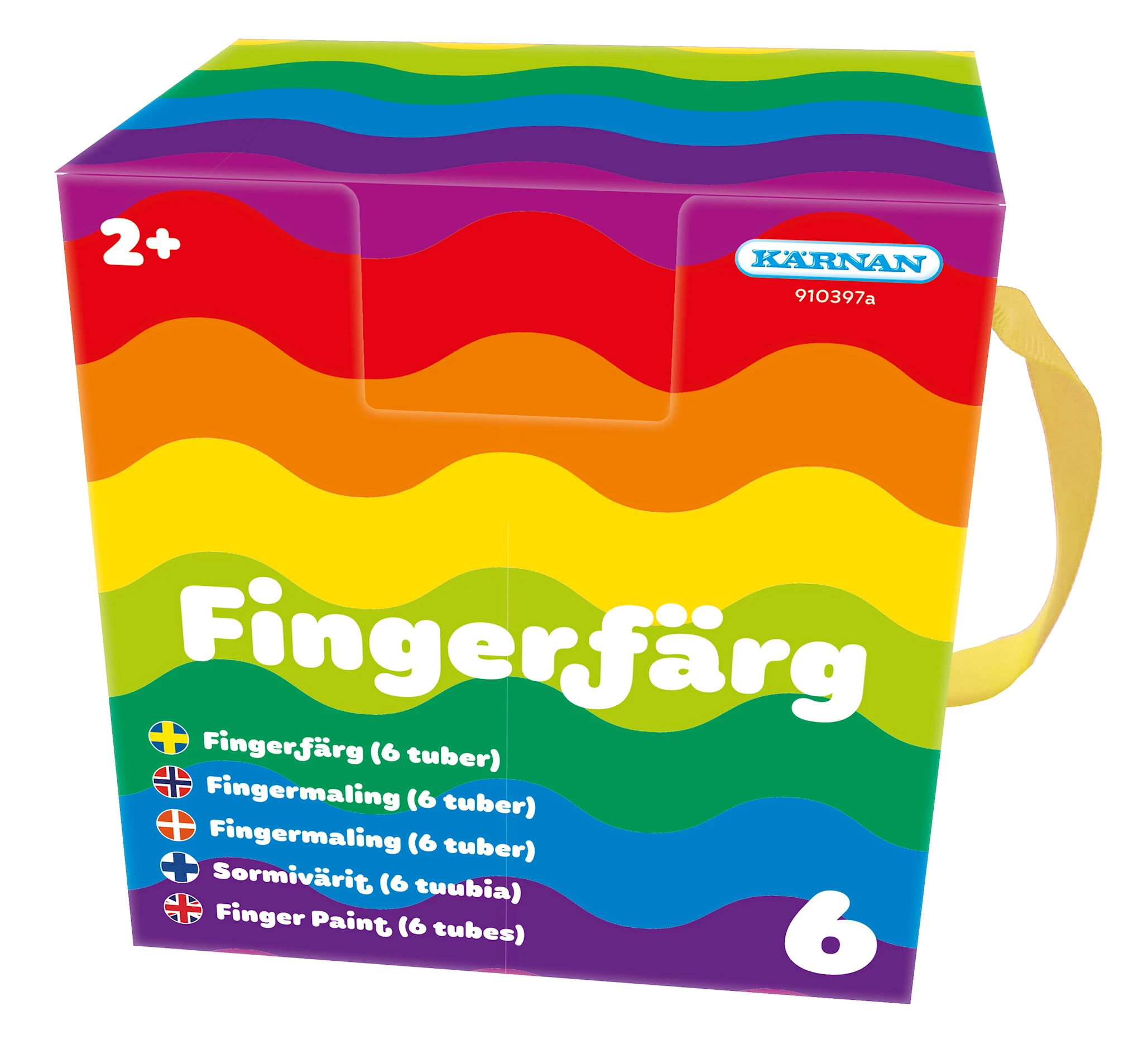 Produktbilde for Fingerfarge på tube 6-pk
