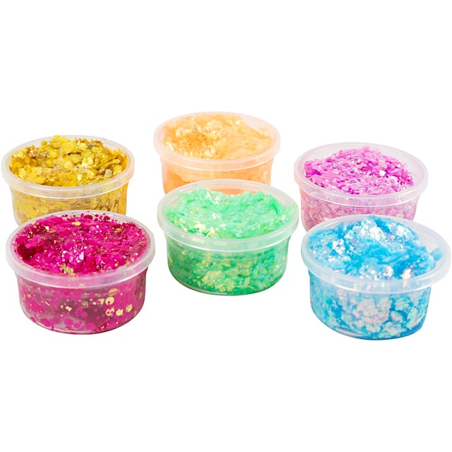 Produktbild 2 för Glitterlera mixade färger 6-pack Creativ Company