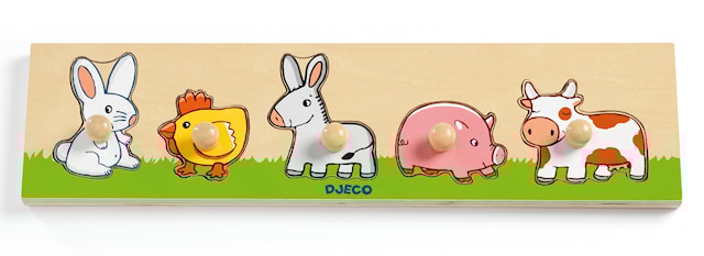 Produktbilde 2 for Barnepuslespill med Knotter 5 Biter Dyr fra Bondegården Djeco