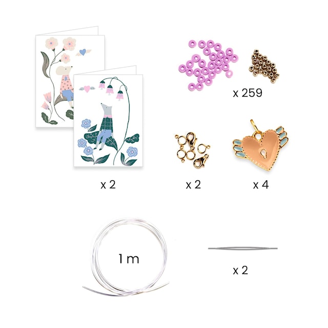 Produktbild 1 för Pärlset Heishihjärtan Djeco