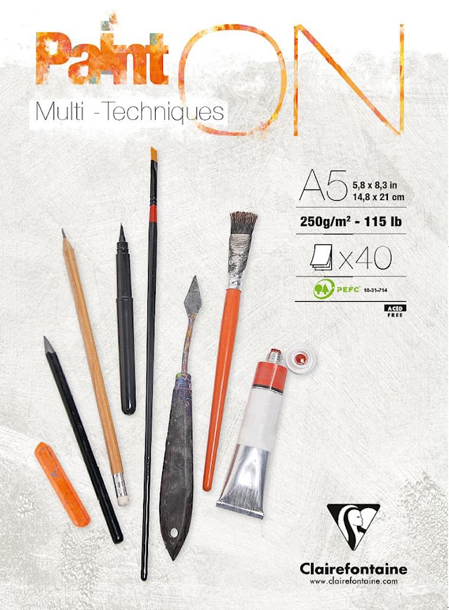 PaintON Mixed Media block A5 40 ark Clariefontaine