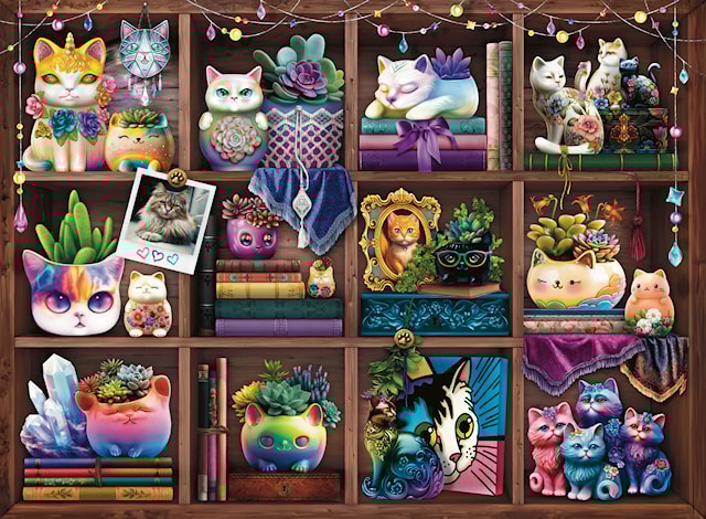 Tuotekuva 2 - Palapelit Cubby Cats and Succulents 500 palaa, Ravensburger