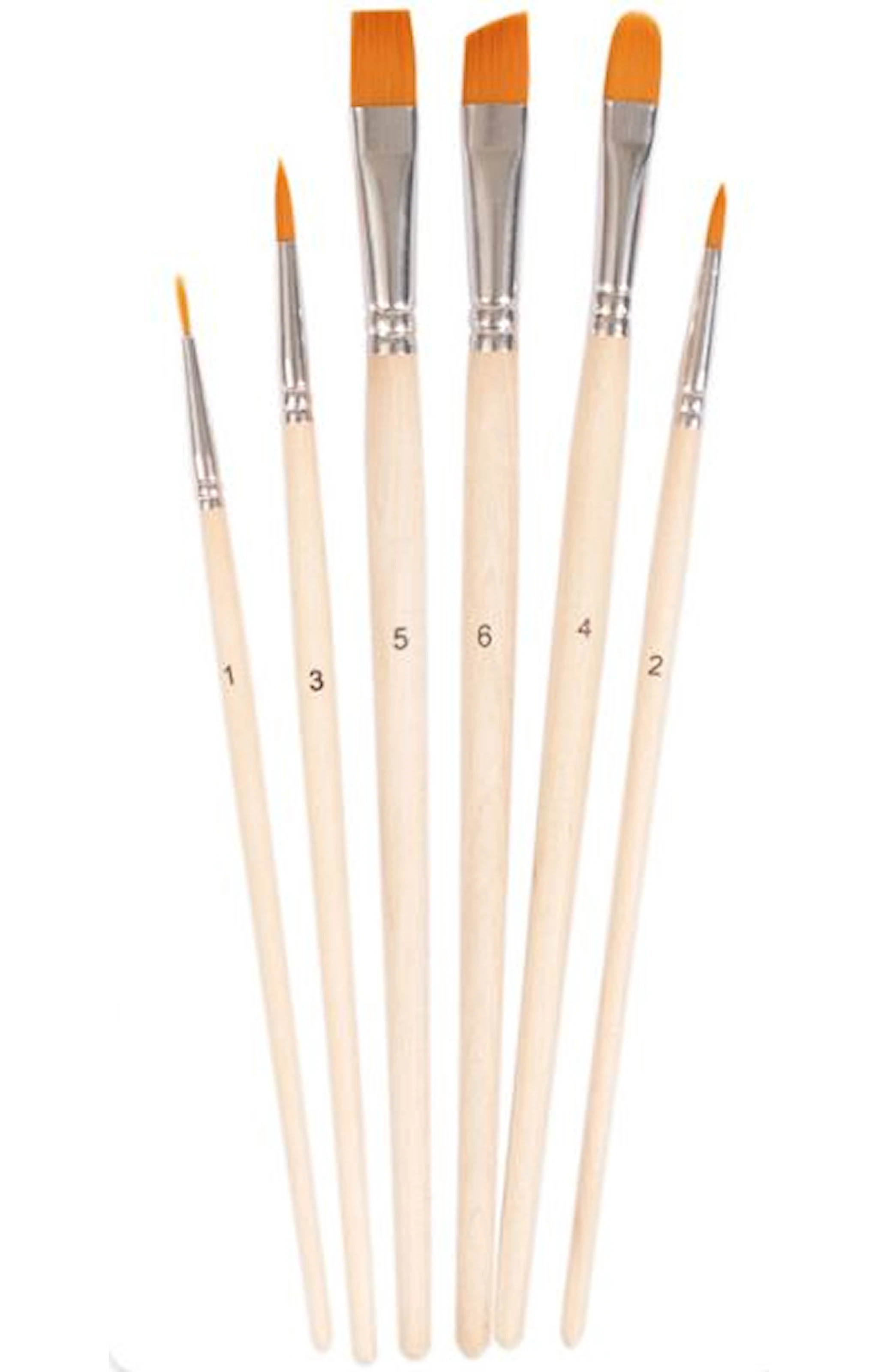 Produktbild för Målarpenslar Trä 6-p, Playbox