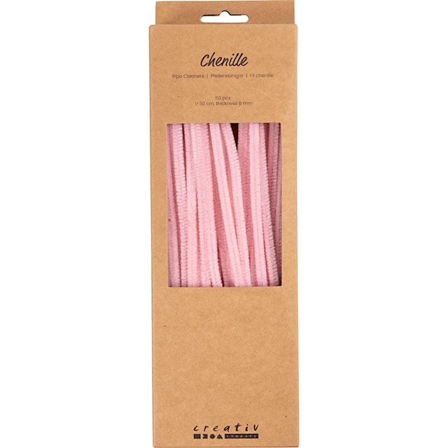 Produktbild 3 för Chenille Piprensare Rosa 30 cm x 6 mm 50-pack Creativ Company